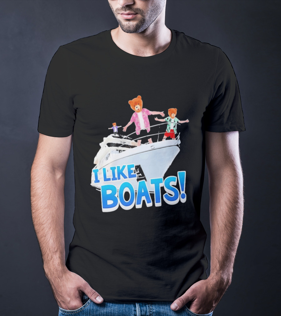 Bearhead I Like Boats Teddy Bears On Yacht T-Shirt