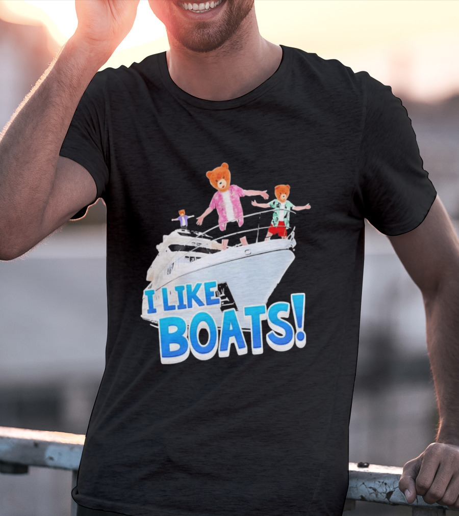 Bearhead I Like Boats Teddy Bears On Yacht T-Shirt