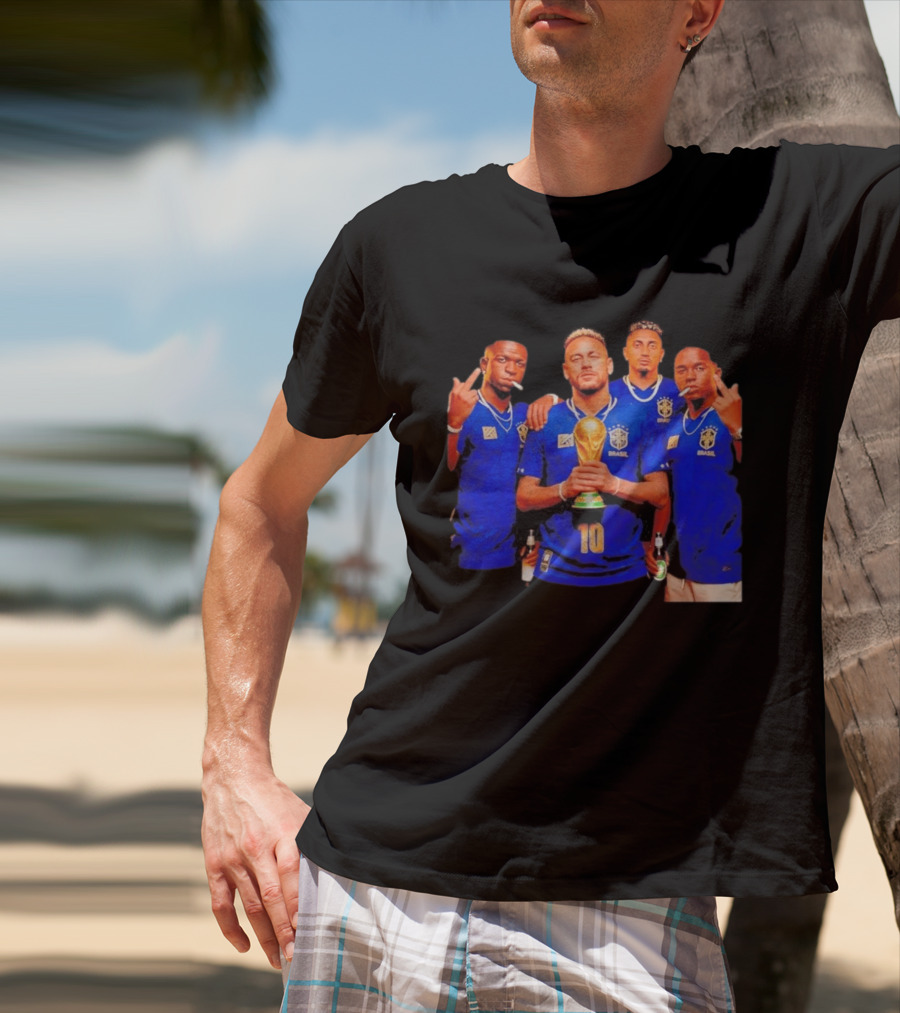 Brazil Fc Players Holding Trophy T-Shirt
