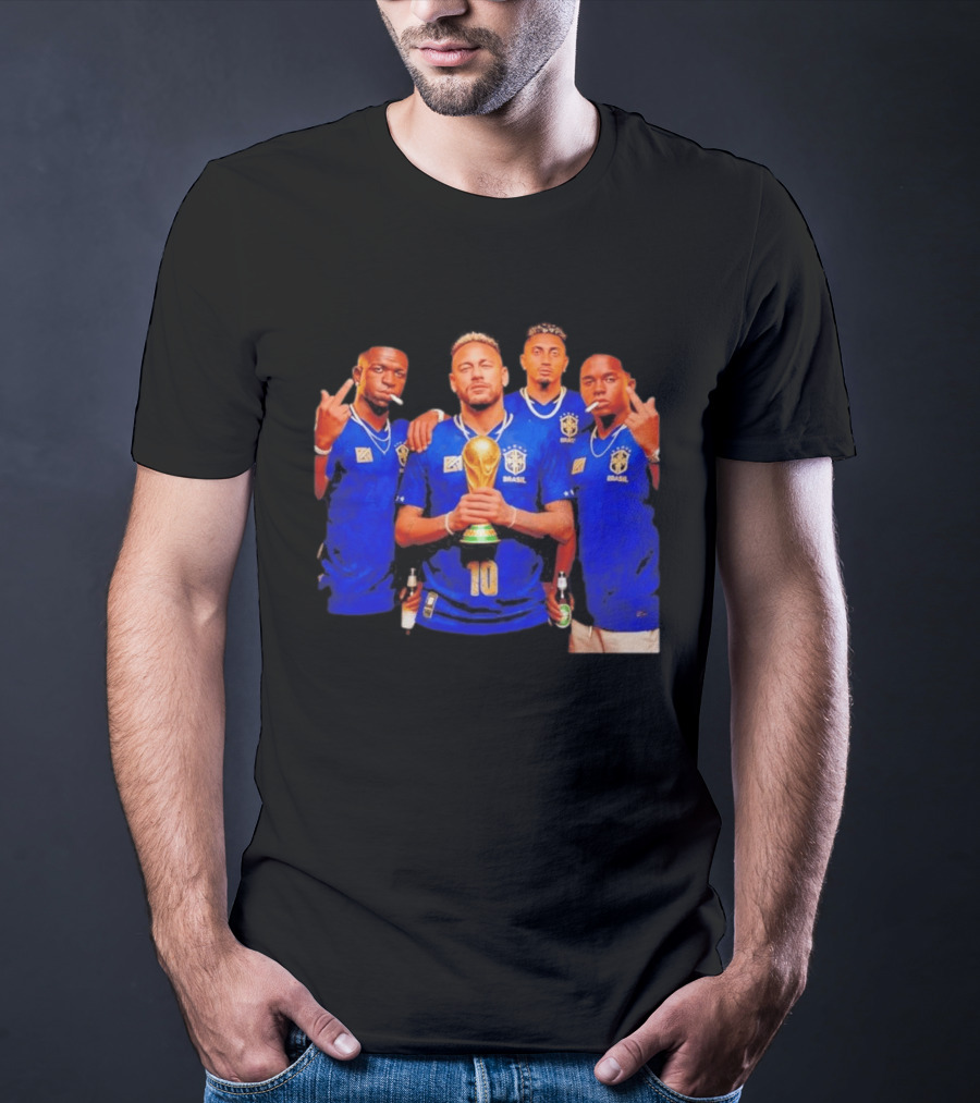 Brazil Fc Players Holding Trophy T-Shirt