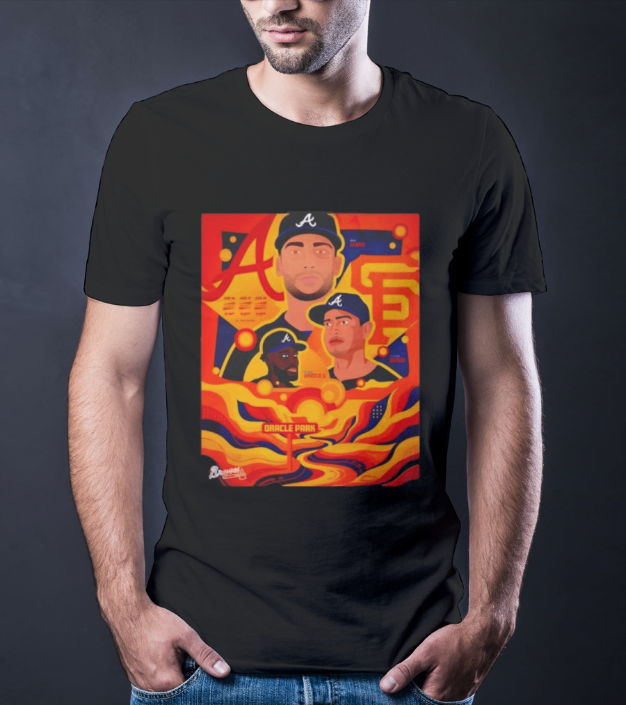 Atlanta Braves Vs. Giants Oracle Park Series Olson Dubon Harris II T-Shirt
