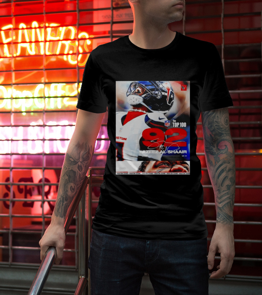 Houston Texans Azeez Al Shaair 92 NFL Top 100 Linebacker T-Shirt