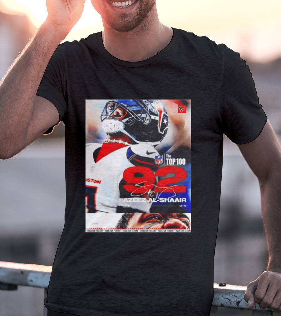 Houston Texans Azeez Al Shaair 92 NFL Top 100 Linebacker T-Shirt