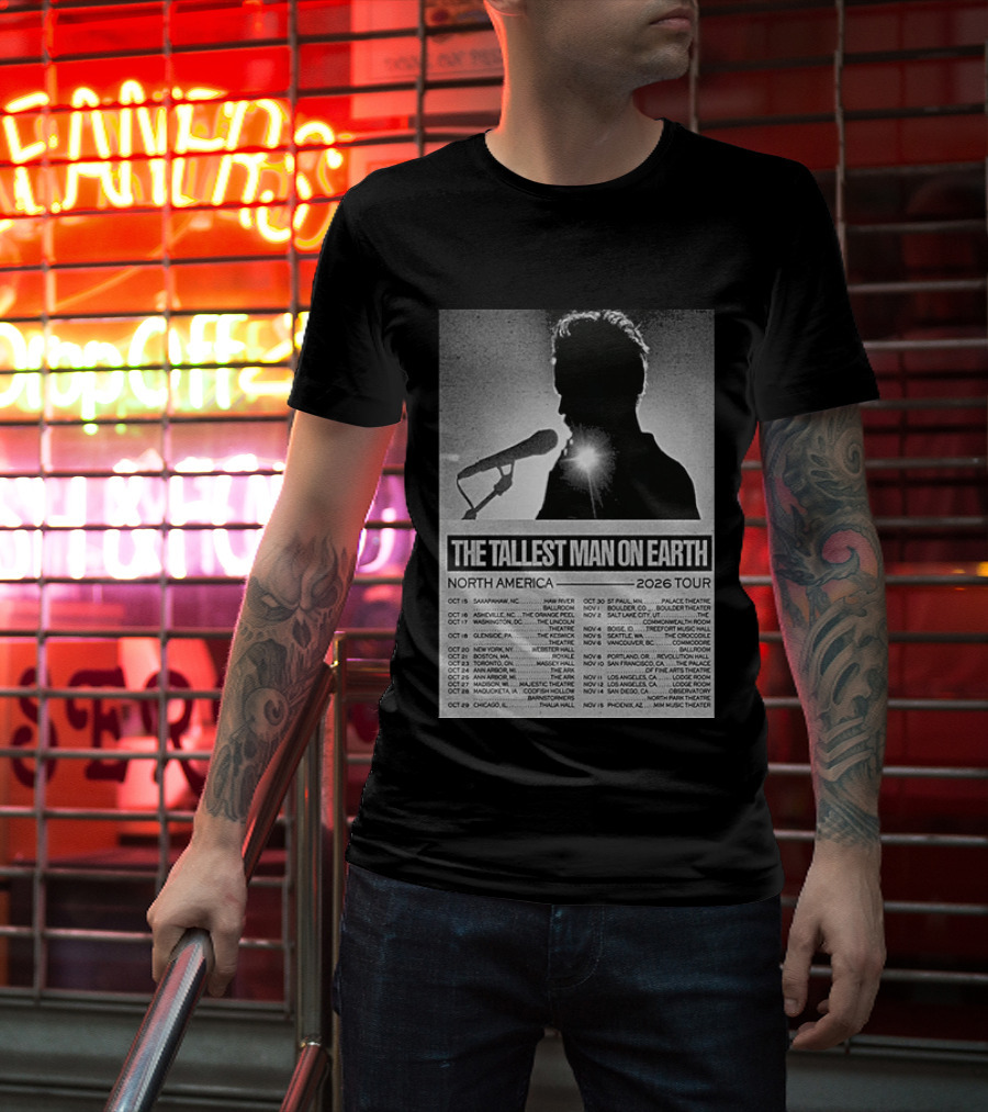 The Tallest Man On Earth North America 2026 Tour Dates T-Shirt