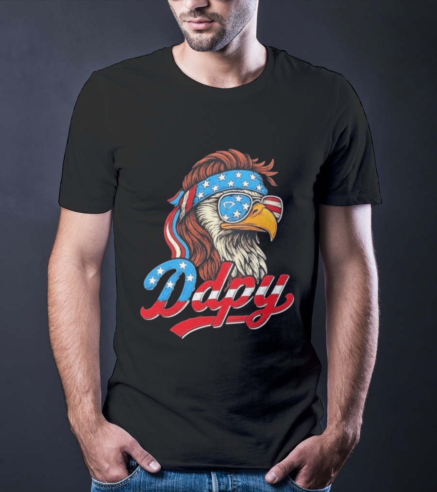 Patriotic Mullet Eagle USA Flag Bandana Ddpy Sunglasses T-Shirt