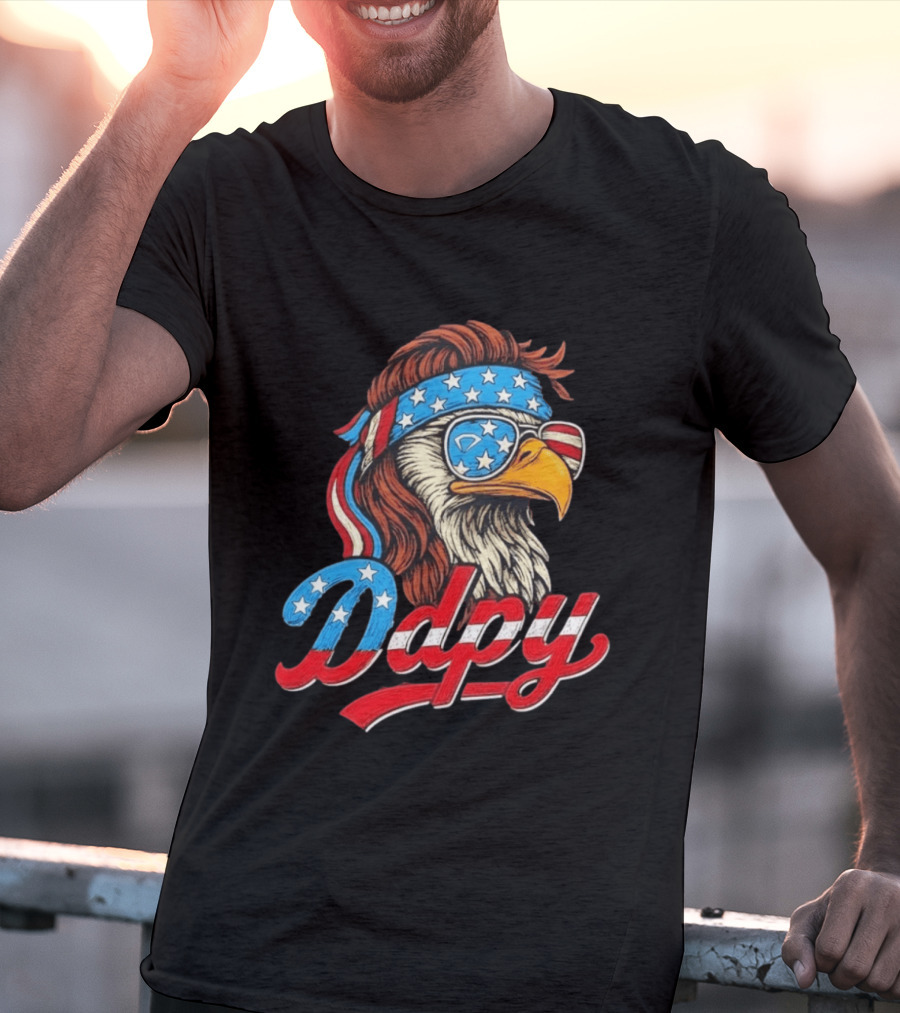 Patriotic Mullet Eagle USA Flag Bandana Ddpy Sunglasses T-Shirt