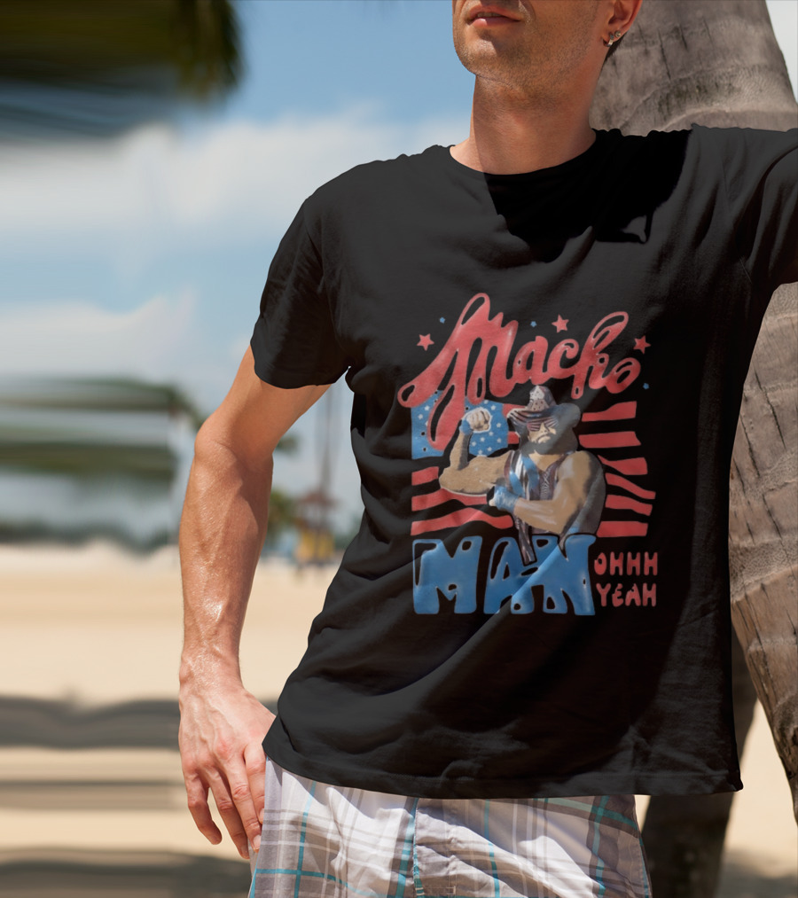 Macho Man Randy Savage American Flag Ohhh Yeah Independence Day T-Shirt