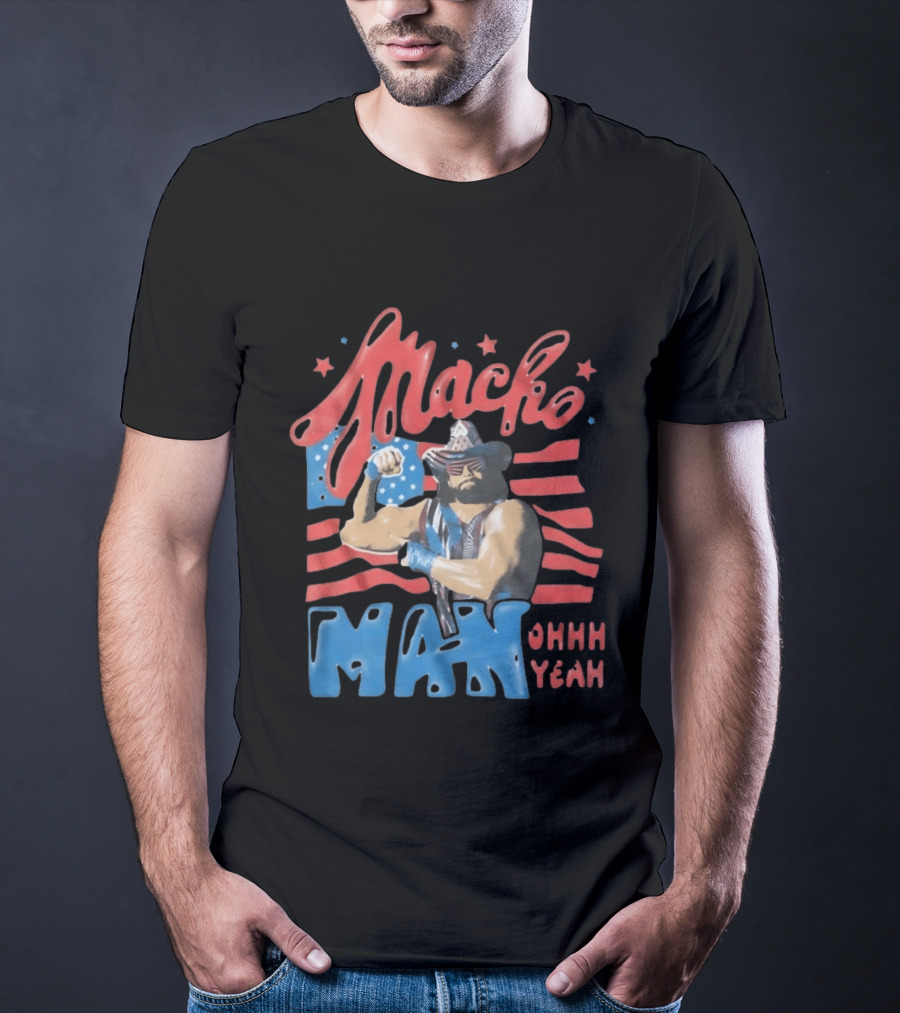 Macho Man Randy Savage American Flag Ohhh Yeah Independence Day T-Shirt