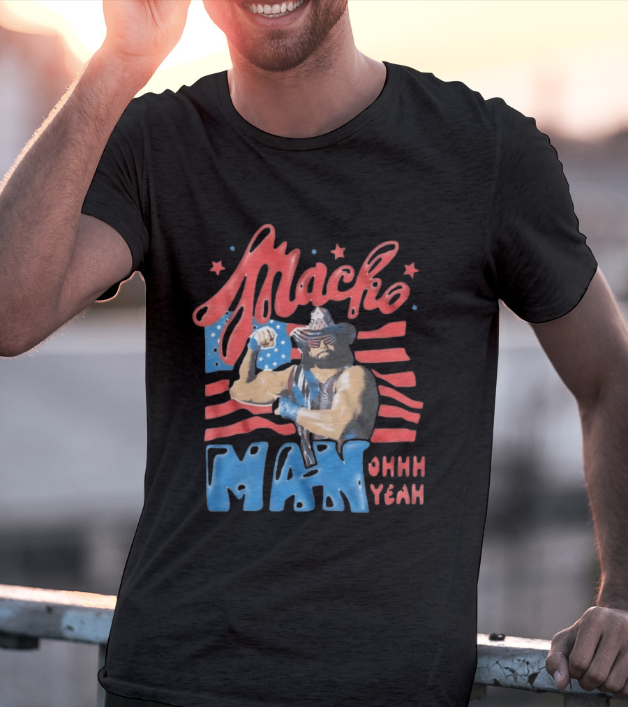 Macho Man Randy Savage American Flag Ohhh Yeah Independence Day T-Shirt