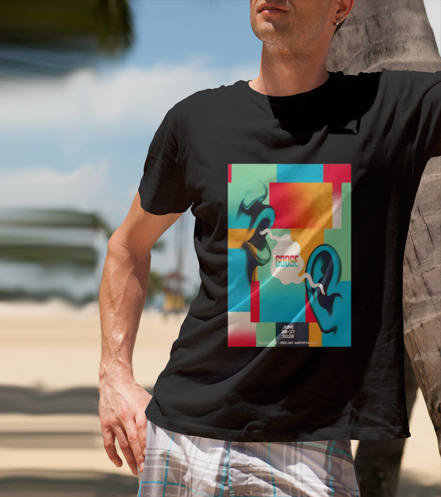 Goose Red Hat Amphitheater Raleigh NC June 26 27 2026 Vibrant Pop T-Shirt