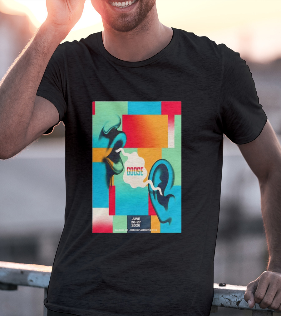 Goose Red Hat Amphitheater Raleigh NC June 26 27 2026 Vibrant Pop T-Shirt