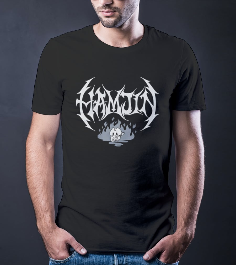Hamjin Heavy Metal Music Guitar Fire Flame T-Shirt