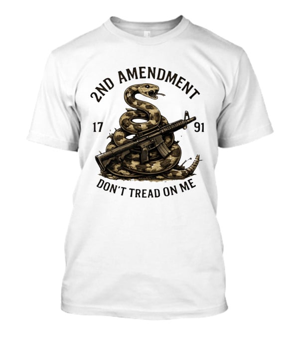 2nd Amendment 1791 Coiled Snake With Rifle Don't Tread On Me T-Shirt