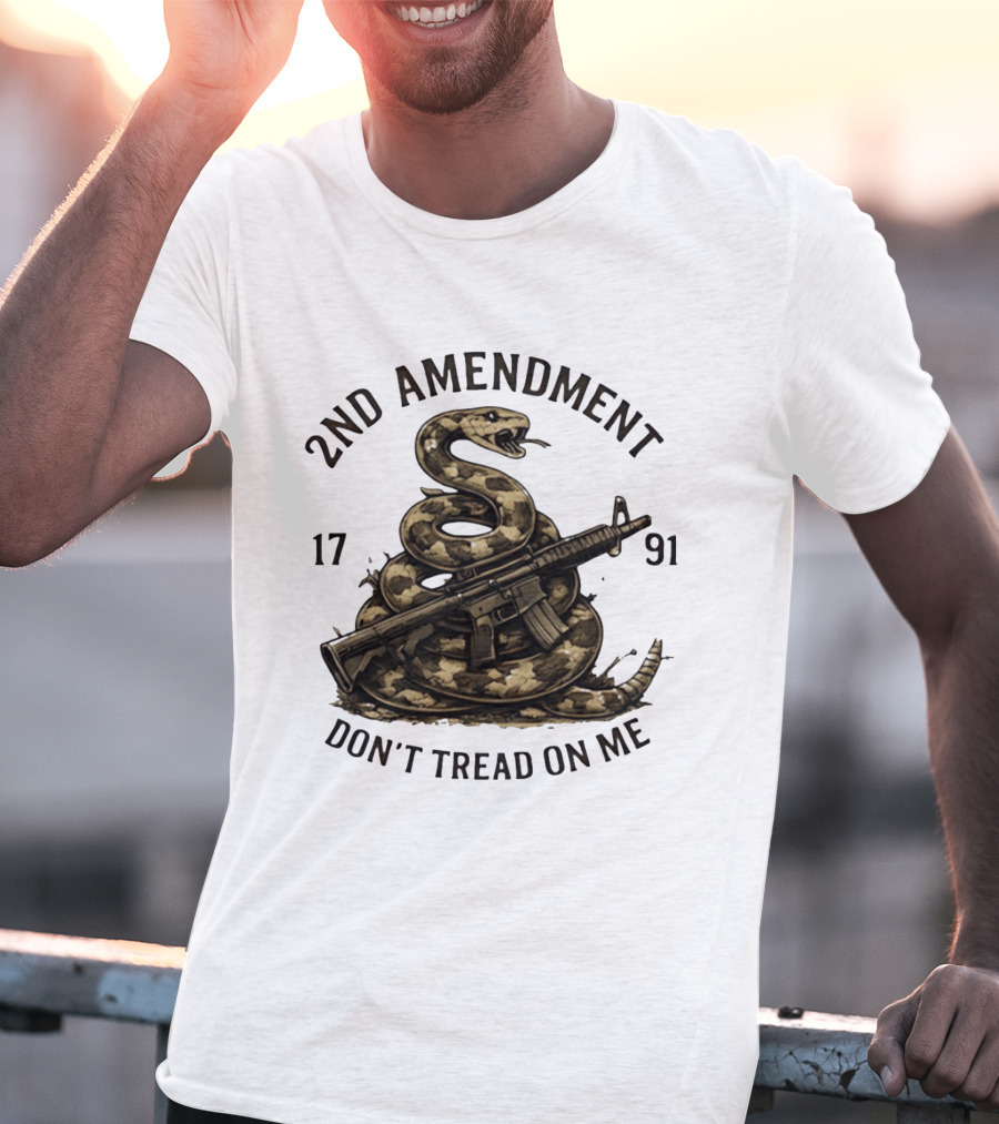 2nd Amendment 1791 Coiled Snake With Rifle Don't Tread On Me T-Shirt