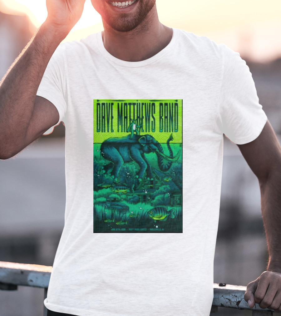 Dave Matthews Band Noblesville IN June 27 2026 Frog Elephant Lillypad Dreamscape T-Shirt