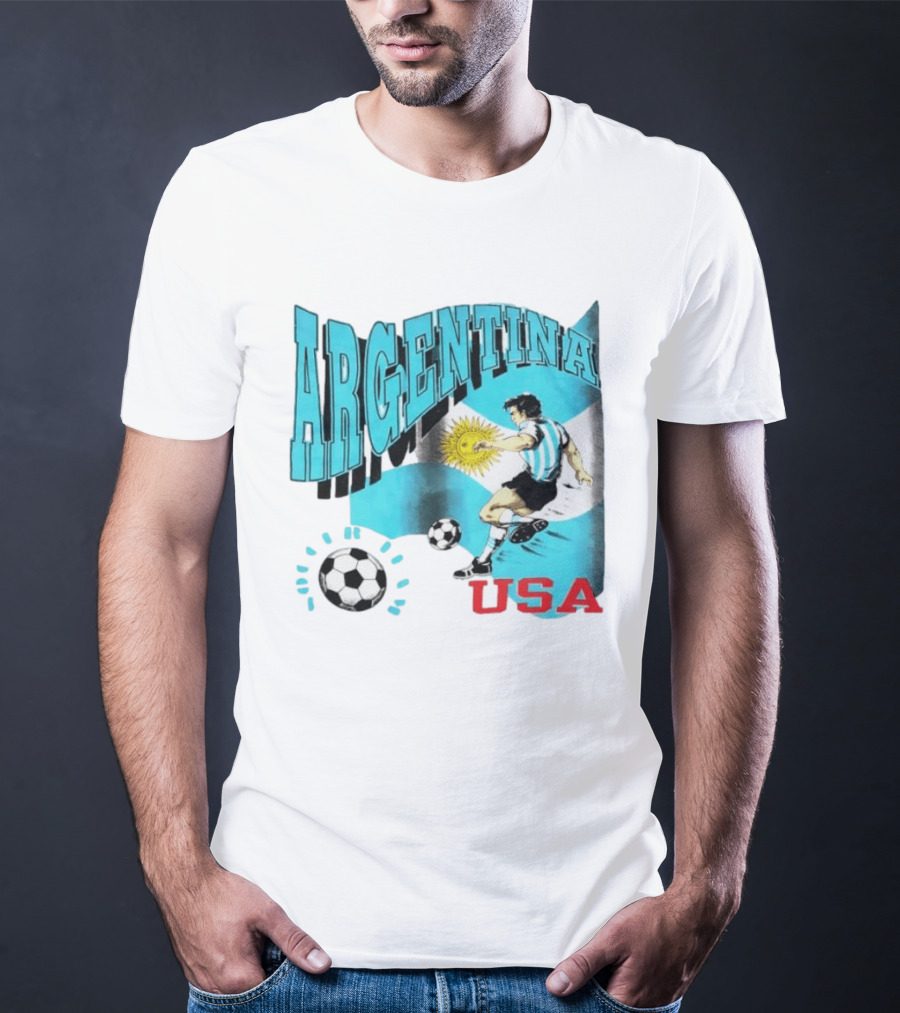 Argentina National Football Maradona Sun Of May USA Soccer T-Shirt