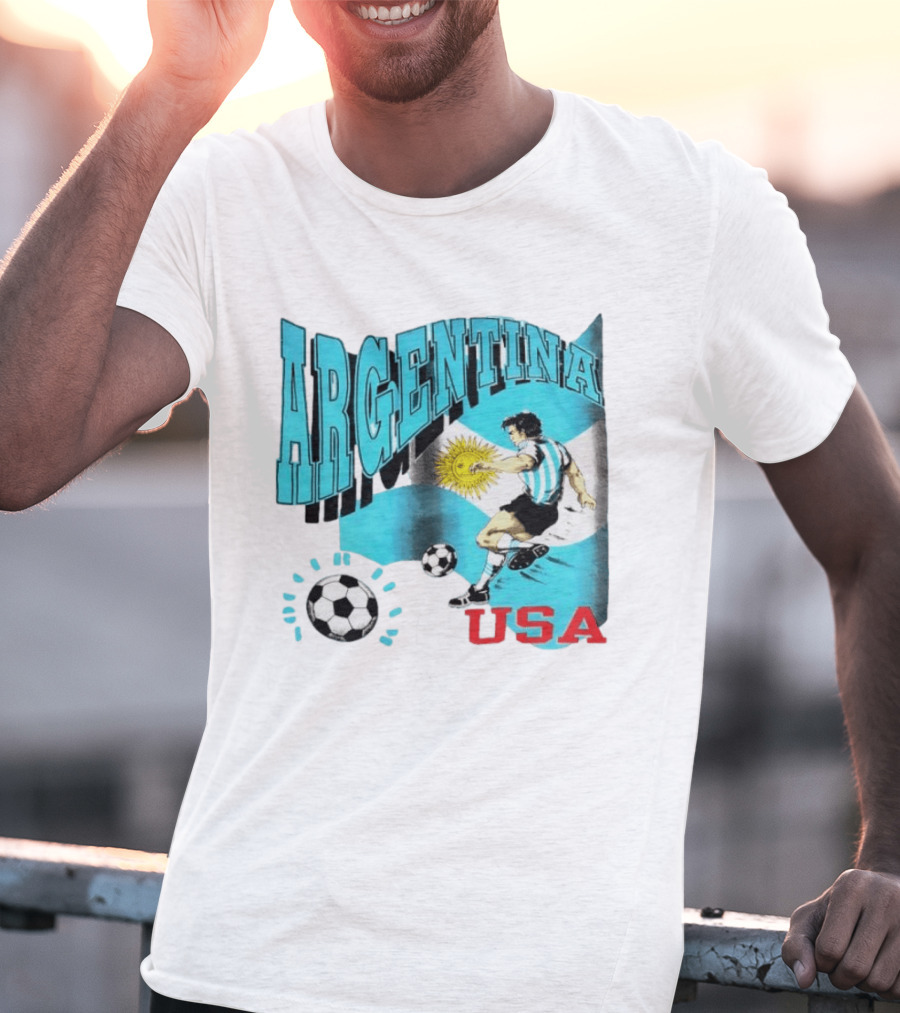 Argentina National Football Maradona Sun Of May USA Soccer T-Shirt