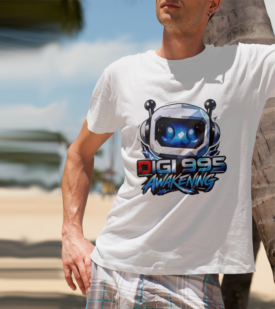 Digi 995 Awakening Robot Gaming Blue Eyes Technology T-Shirt