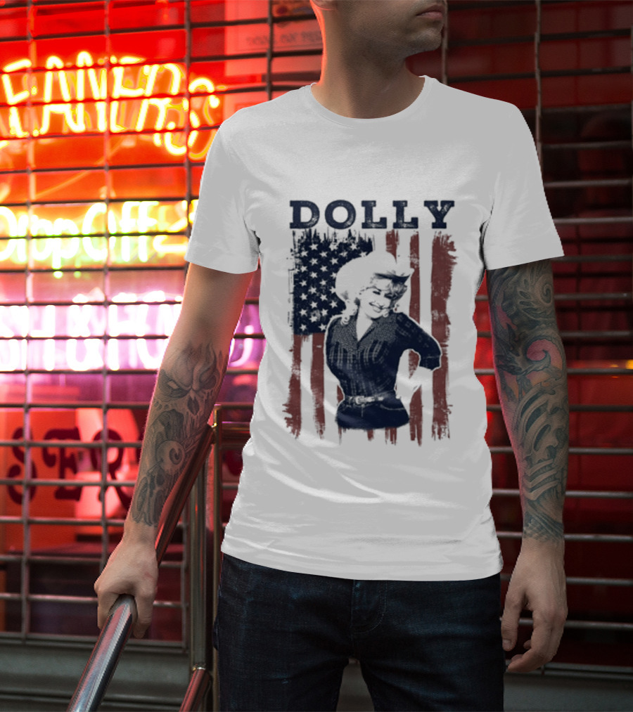 Dolly Parton American Flag Patriotic T-Shirt