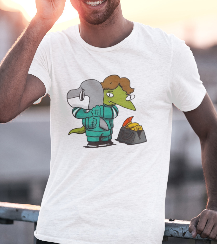 Macklin Celebrini San Jose Sharks NHL Hugging Hockey Characters T-Shirt