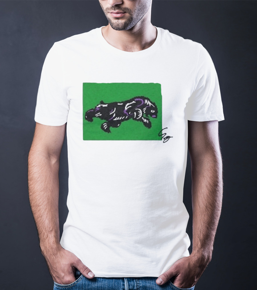 Mako Komuro 2026 Black And Purple Bear On Green T-Shirt