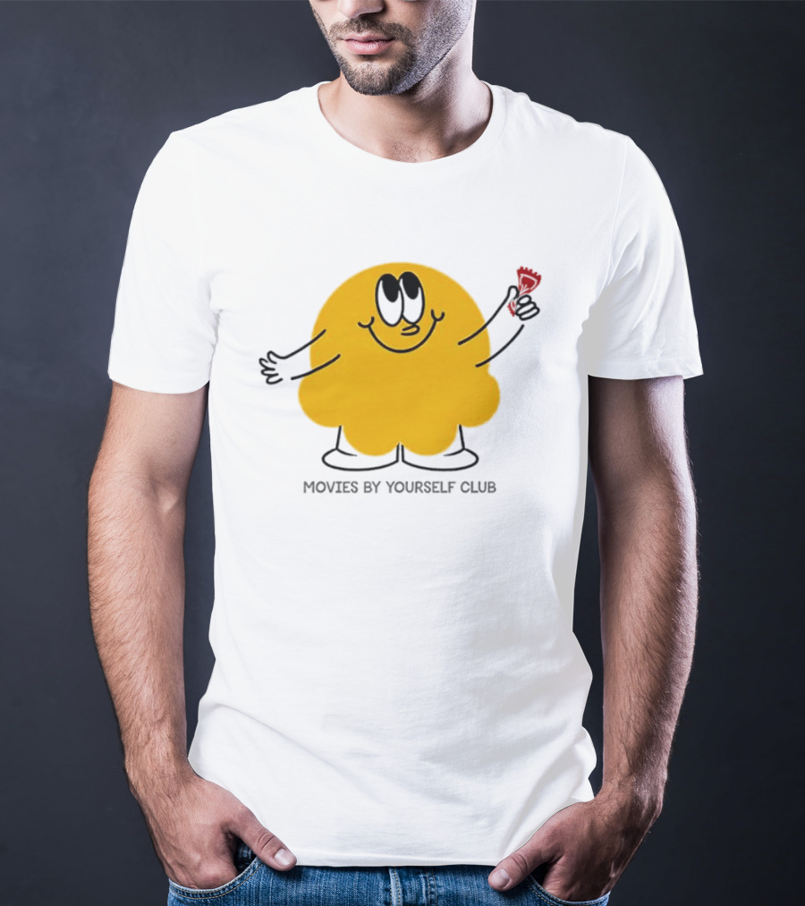 Movies By Yourself Club Yellow Blob Holding A Red Candy T-Shirt