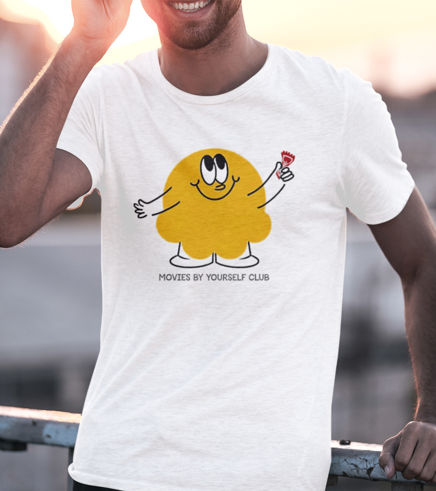 Movies By Yourself Club Yellow Blob Holding A Red Candy T-Shirt
