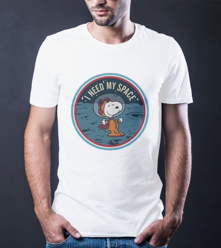 Peanuts Snoopy Astronaut I Need My Space Moon Exploration T-Shirt