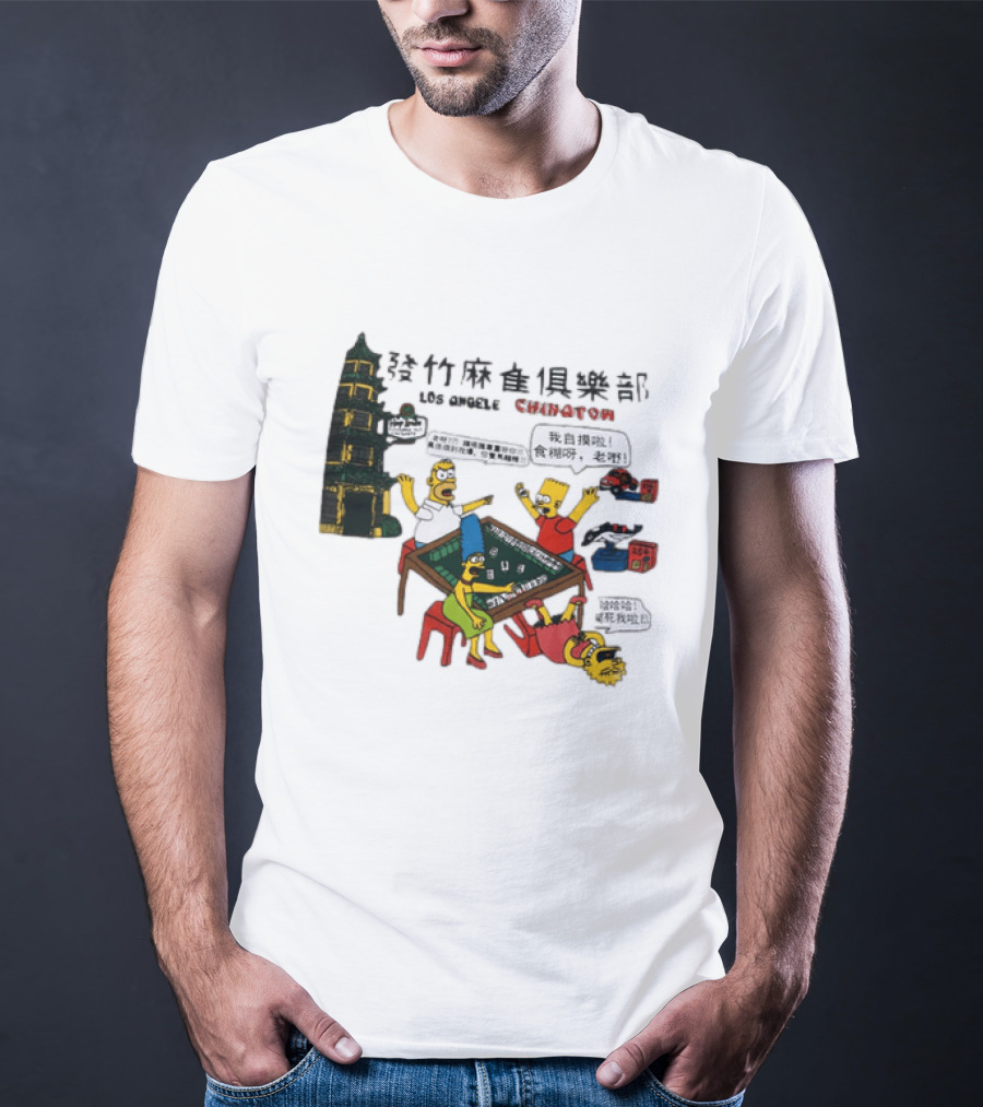Simpsons Mahjong Club Los Angeles Chinatown T-Shirt