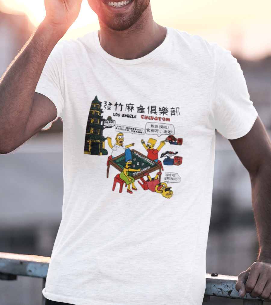 Simpsons Mahjong Club Los Angeles Chinatown T-Shirt