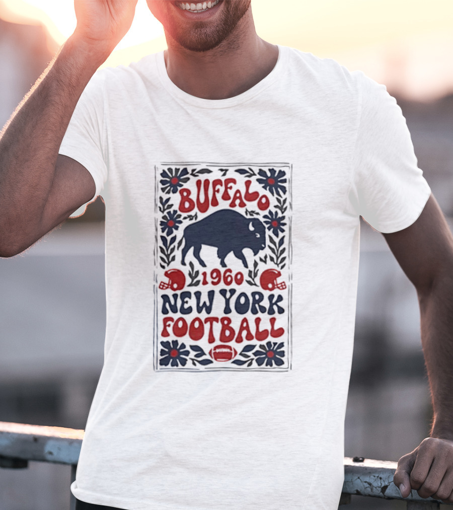 Buffalo Bills 1960 New York Football Vintage Style With Helmet And Buffalo T-Shirt
