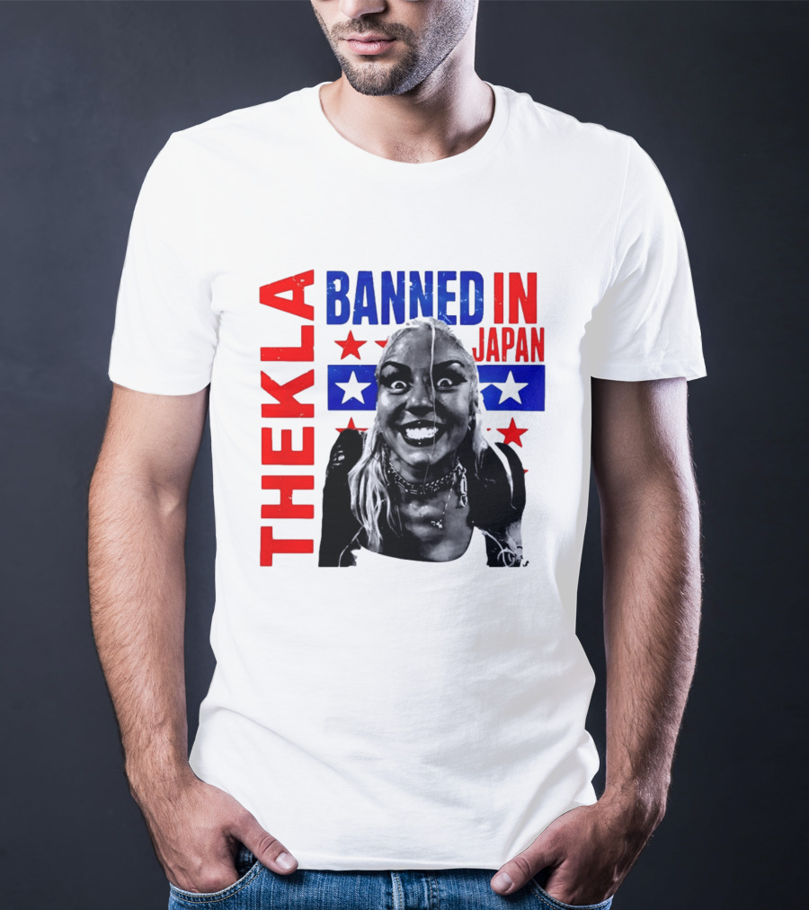Thekla Banned In Japan Bold Red Blue Stars T-Shirt