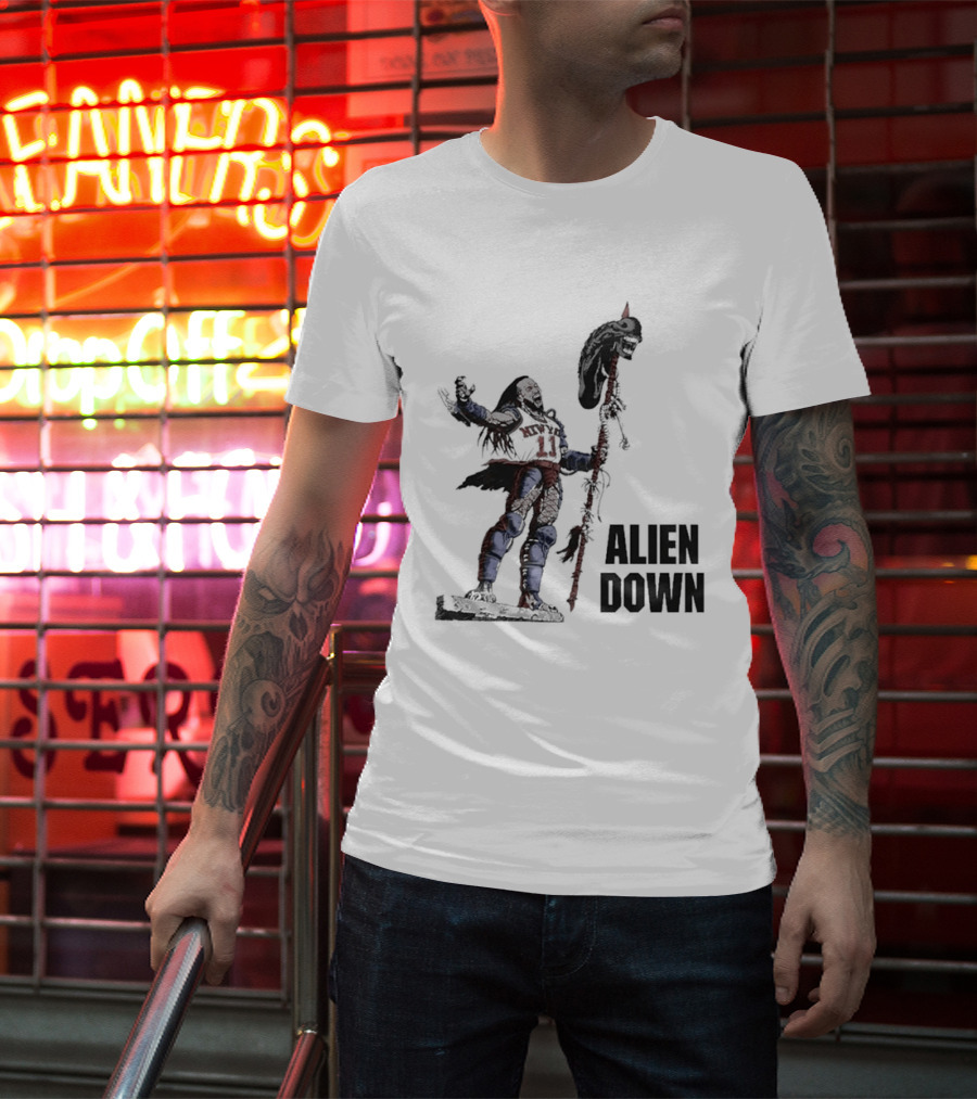 Jalen Brunson Alien Down Knicks Beat Spurs T-Shirt