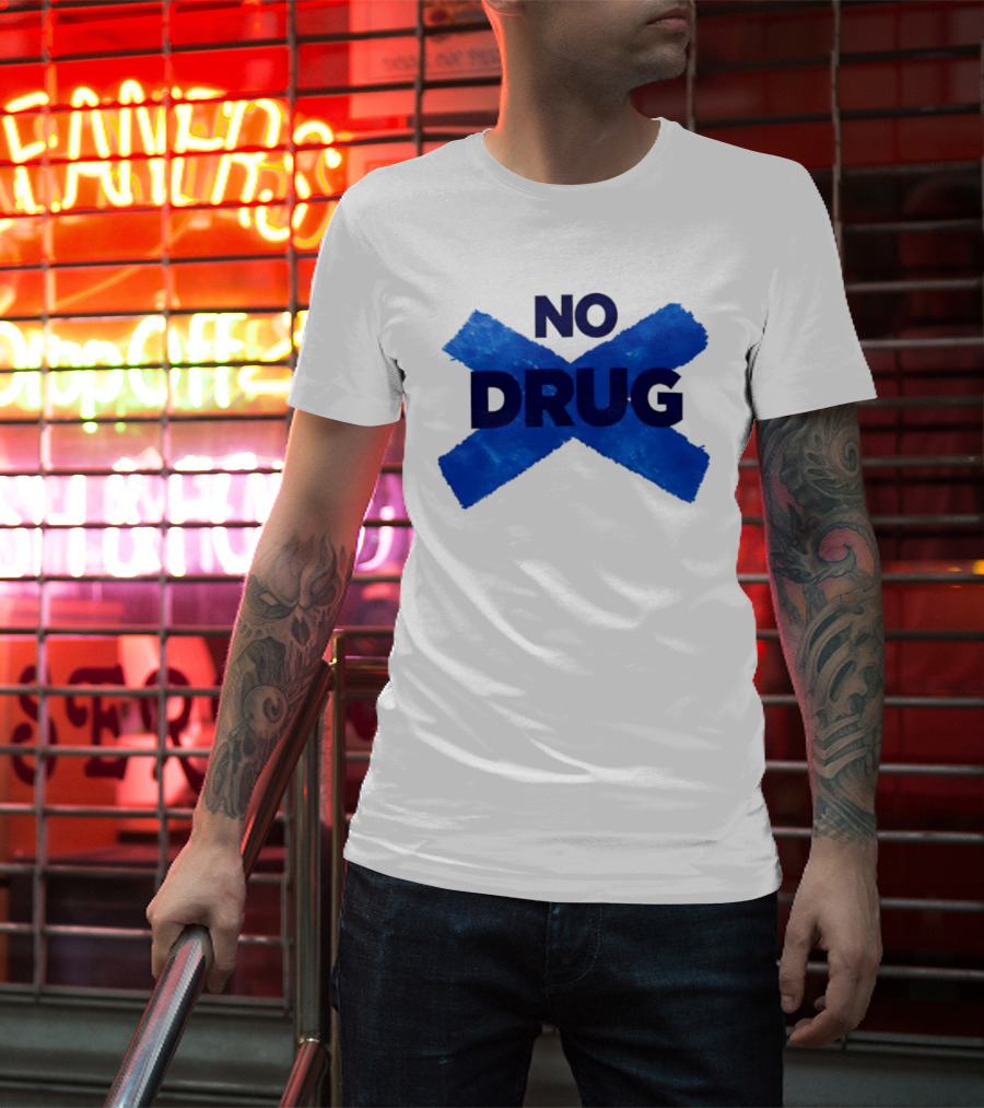 Maradona No Drug Blue Cross Message T-Shirt