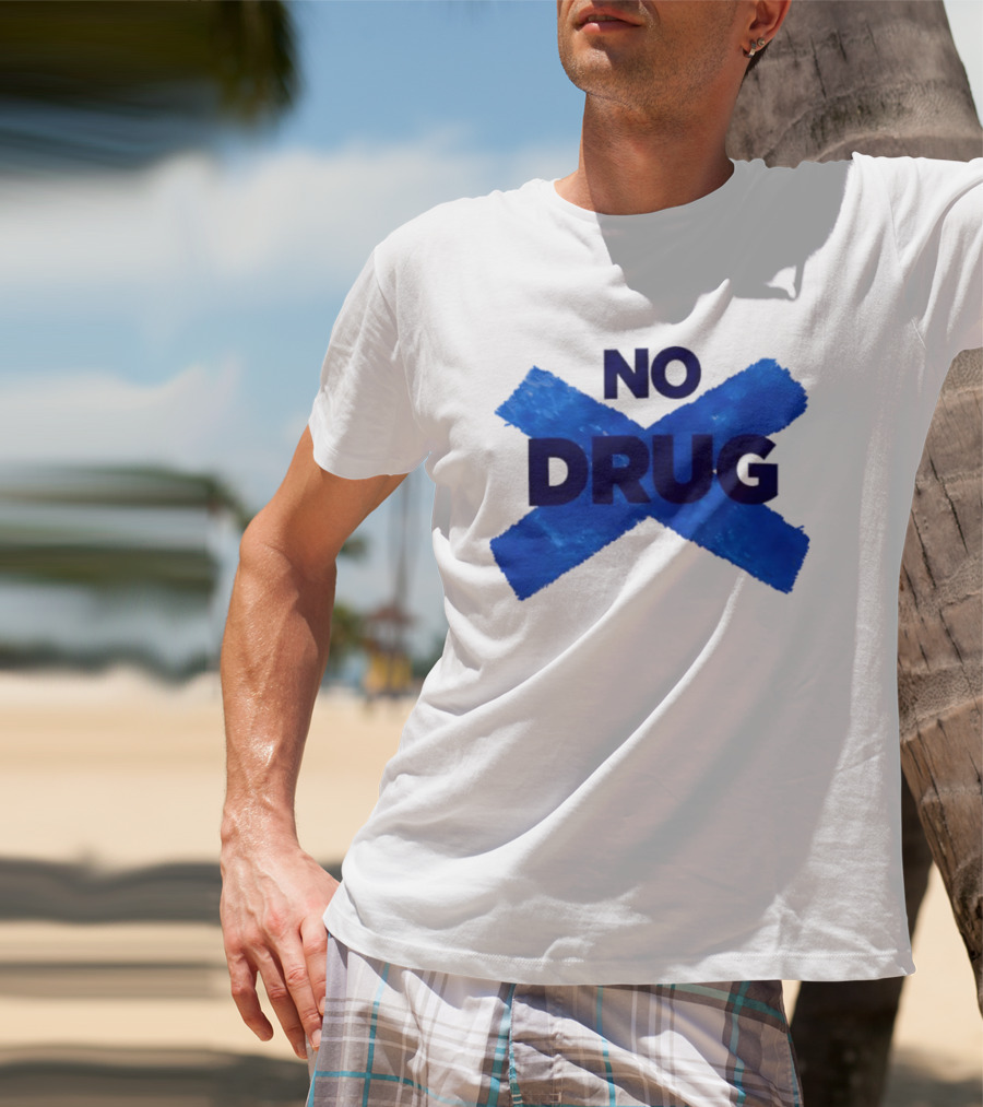 Maradona No Drug Blue Cross Message T-Shirt