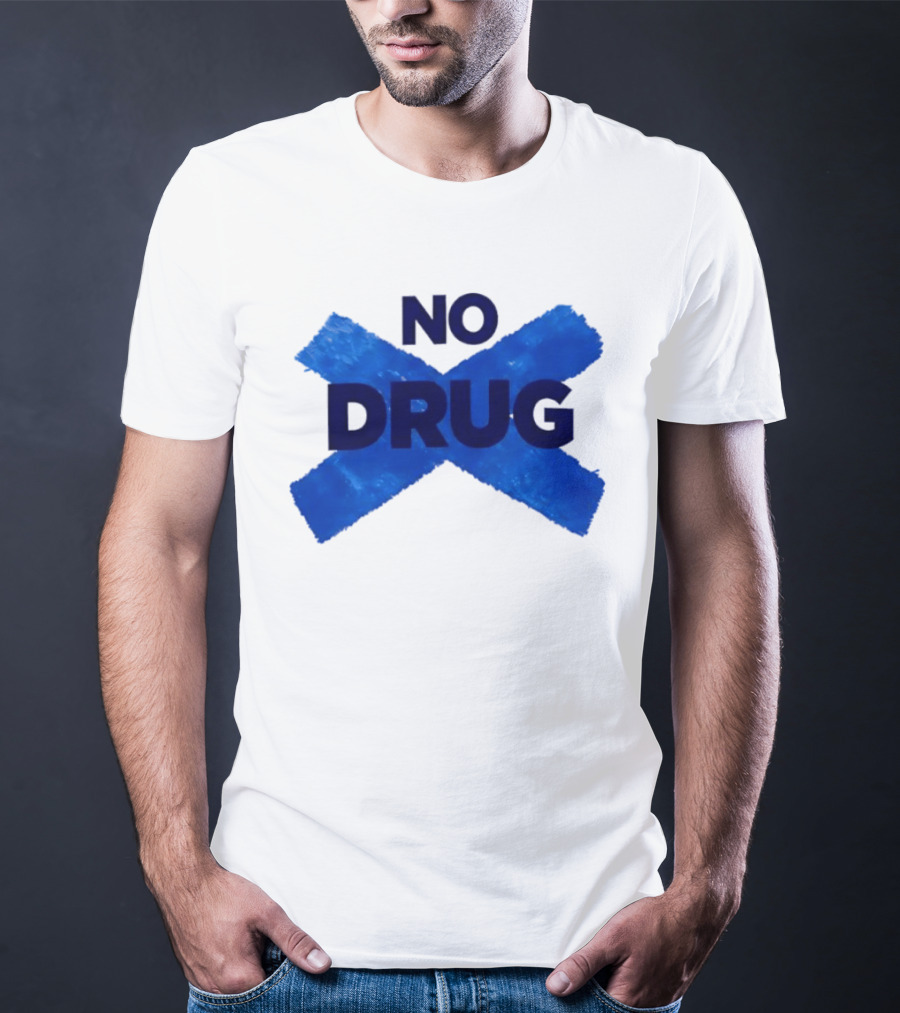 Maradona No Drug Blue Cross Message T-Shirt