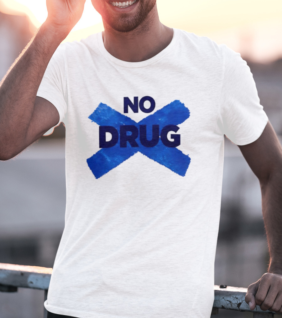 Maradona No Drug Blue Cross Message T-Shirt