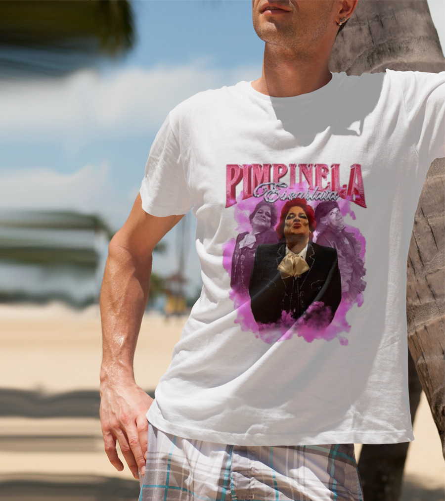 Pimpinela Escarlata Kissing Pose With Pink Smoke Backdrop T-Shirt
