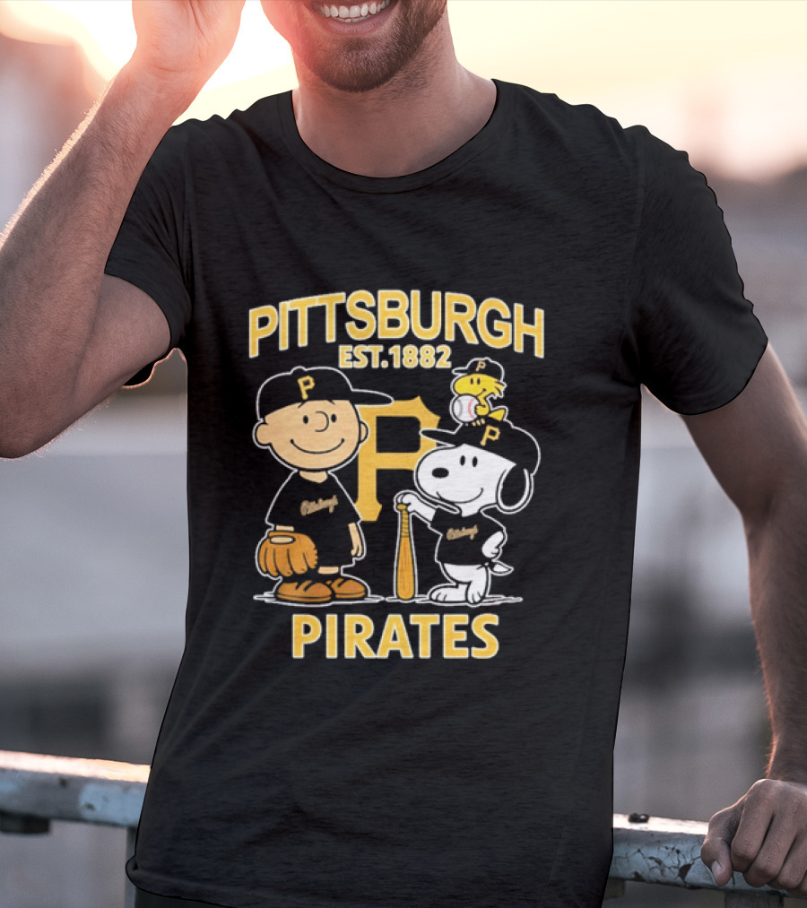 Pittsburgh Pirates EST 1882 Snoopy Characters Baseball Fan Merch T-Shirt