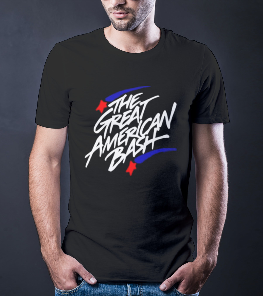 WWE The Great American Bash Wrestling Event Red Star Blue Streaks T-Shirt