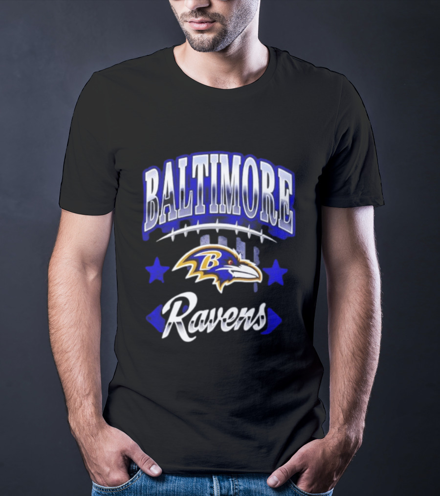 Baltimore Ravens NFL Team Logo And Stars 2026 T-Shirt
