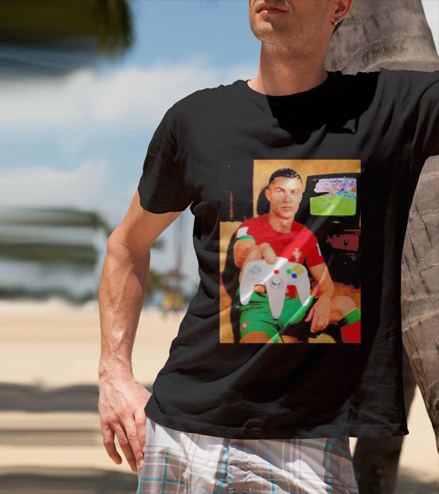 Cristiano Ronaldo Portugal National Team Soccer Gaming Controller Retro Gamer T-Shirt