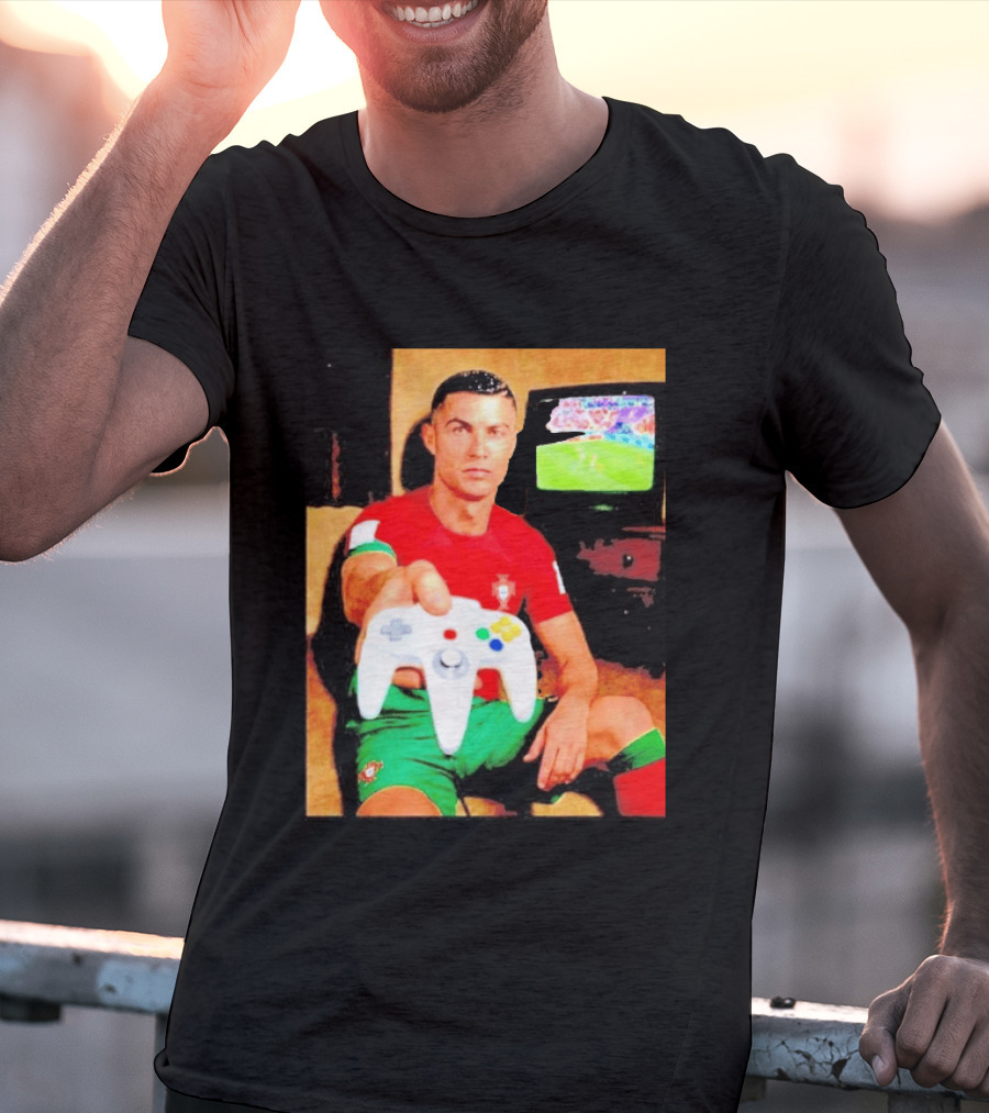 Cristiano Ronaldo Portugal National Team Soccer Gaming Controller Retro Gamer T-Shirt