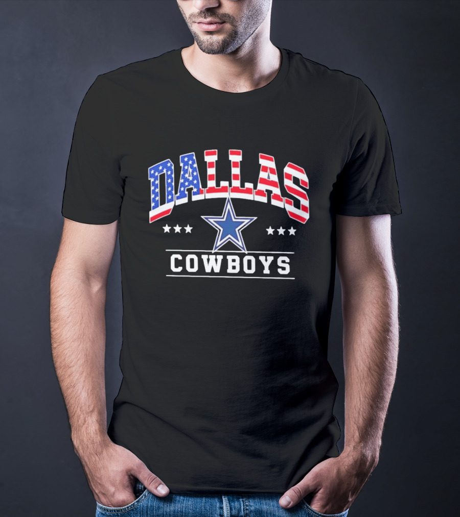 Dallas Cowboys Americana Patriotic Stars And Stripes Flag T-Shirt