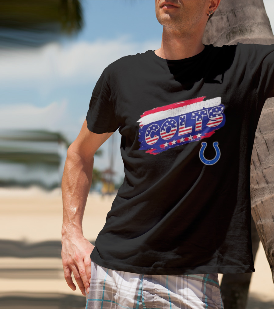 Indianapolis Colts American Flag Stars Stripes Patriotic T-Shirt