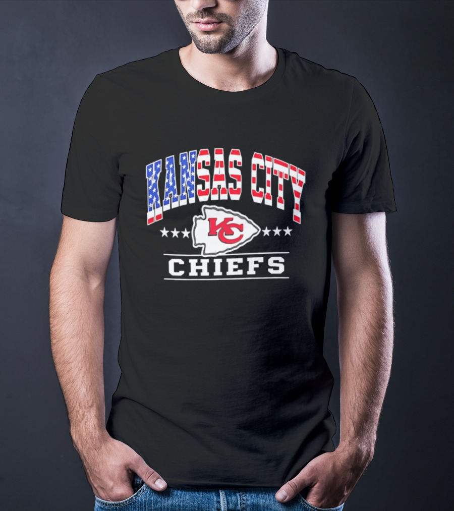 Kansas City Chiefs Americana Patriotic Flag Stars T-Shirt