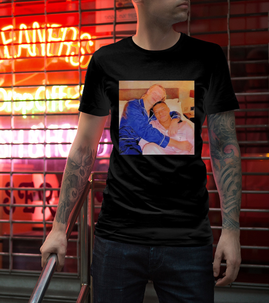 Kylian Mbappé Erling Haaland Pajama Party Soccer Stars Relaxing Together T-Shirt