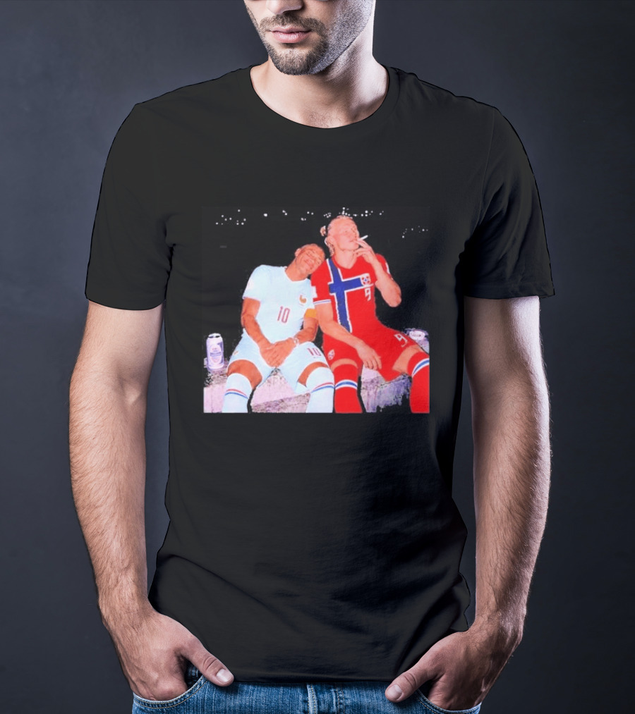 Kylian Mbappé France 10 Erling Haaland Norway 9 Soccer Friendship Fan T-Shirt