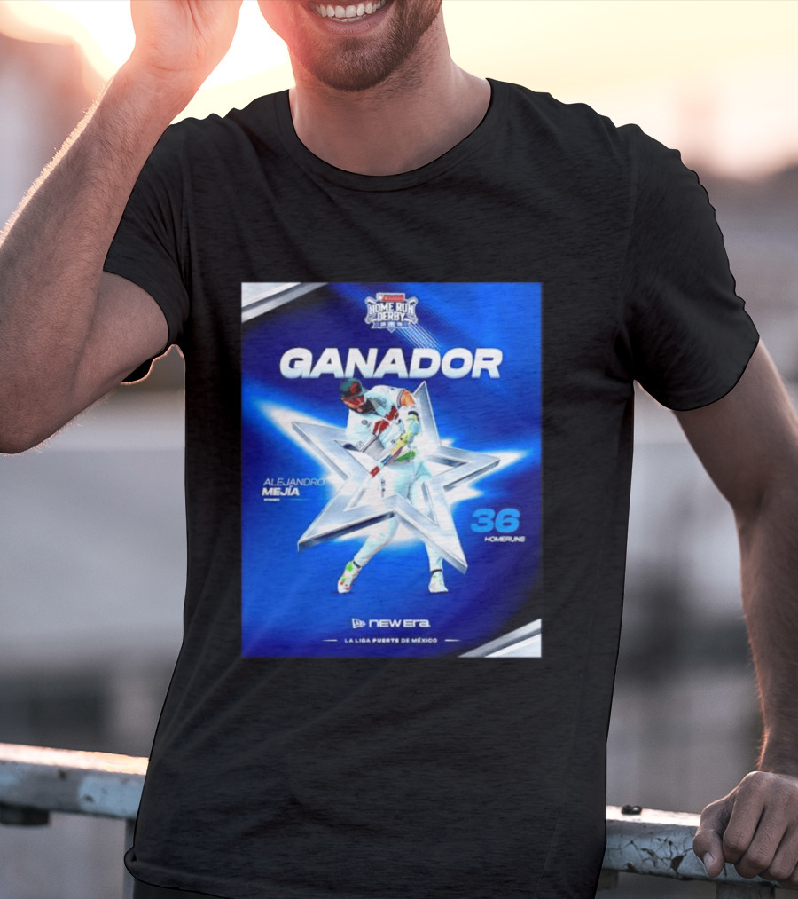 Ganador Alejandro Mejía Home Run Derby 36 Homeruns La Liga Fuerte De México T-Shirt