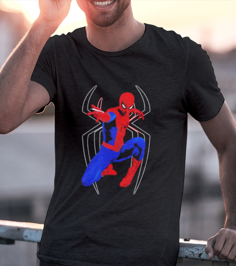 Spider Man Marvel Web Shooting Comic Book Action T-Shirt